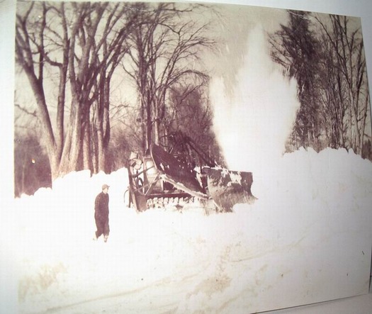 Town of Bethel Maines Cat 50 in 1945  They are blasting the Snow in background                   
